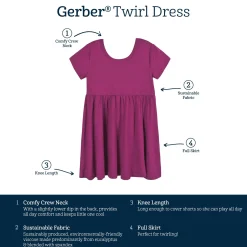 Infant & Toddler Girls Raspberry Buttery Soft Viscose Made from Eucalyptus Twirl Dress
