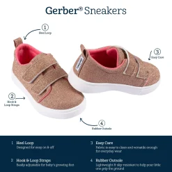 Infant & Toddler Girls Rose Gold Glitter Strap Sneaker