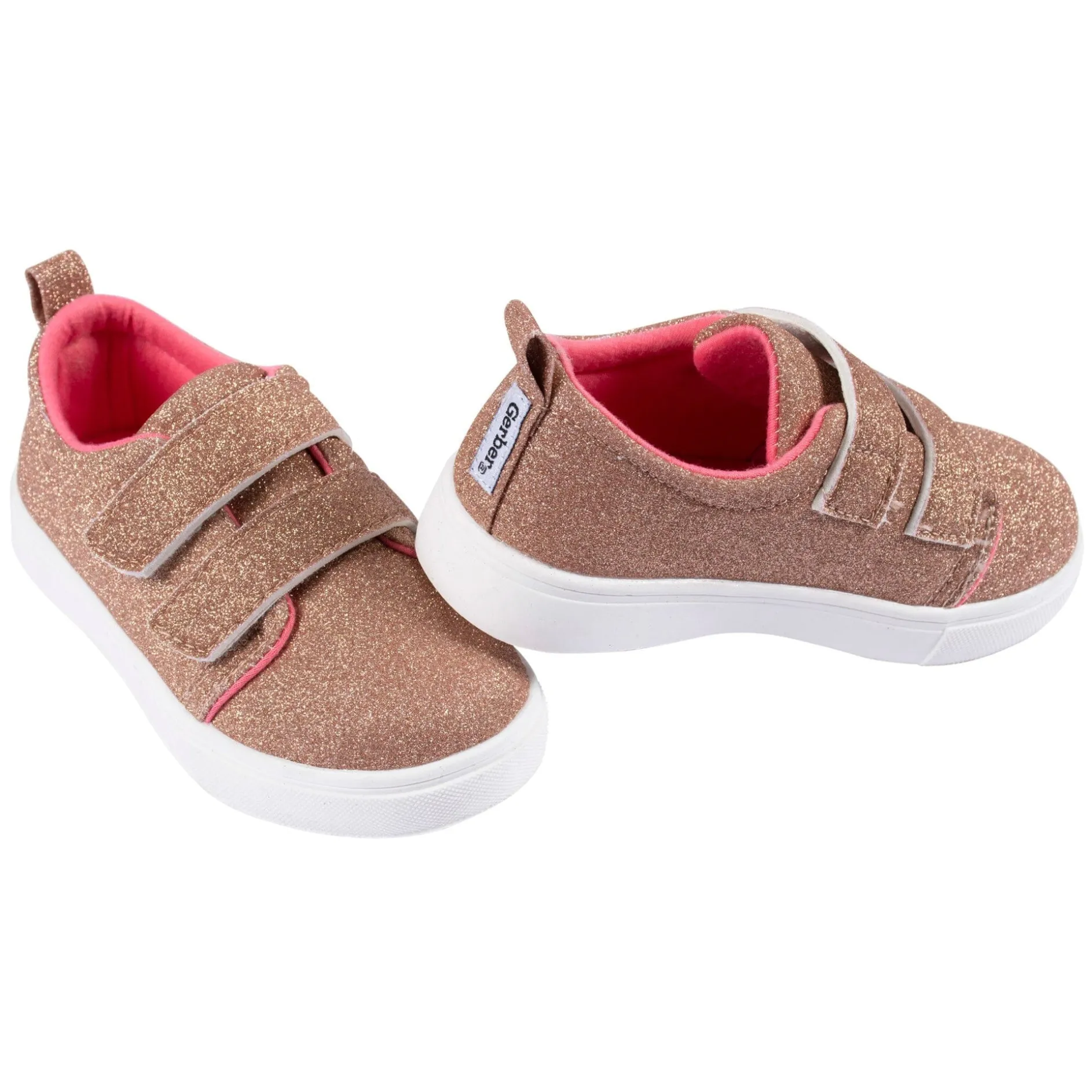 Infant & Toddler Girls Rose Gold Glitter Strap Sneaker