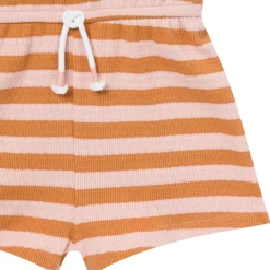 Infant & Toddler Girls Rose Stripe Flutter Sleeve Romper