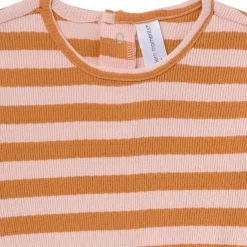 Infant & Toddler Girls Rose Stripe Flutter Sleeve Romper