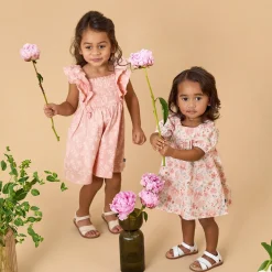 Infant & Toddler Girls Rose Wild Flowers Smocked Ruffle Dress