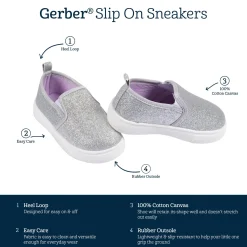Infant & Toddler Girls Silver Glitter Slip-On Sneaker