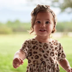 Infant & Toddler Girls Spotted Leopard Buttery Soft Viscose Made from Eucalyptus Twirl Dress