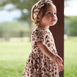 Infant & Toddler Girls Spotted Leopard Buttery Soft Viscose Made from Eucalyptus Twirl Dress