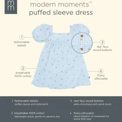 Infant & Toddler Girls Strawberry Gingham Puff Sleeve Dress