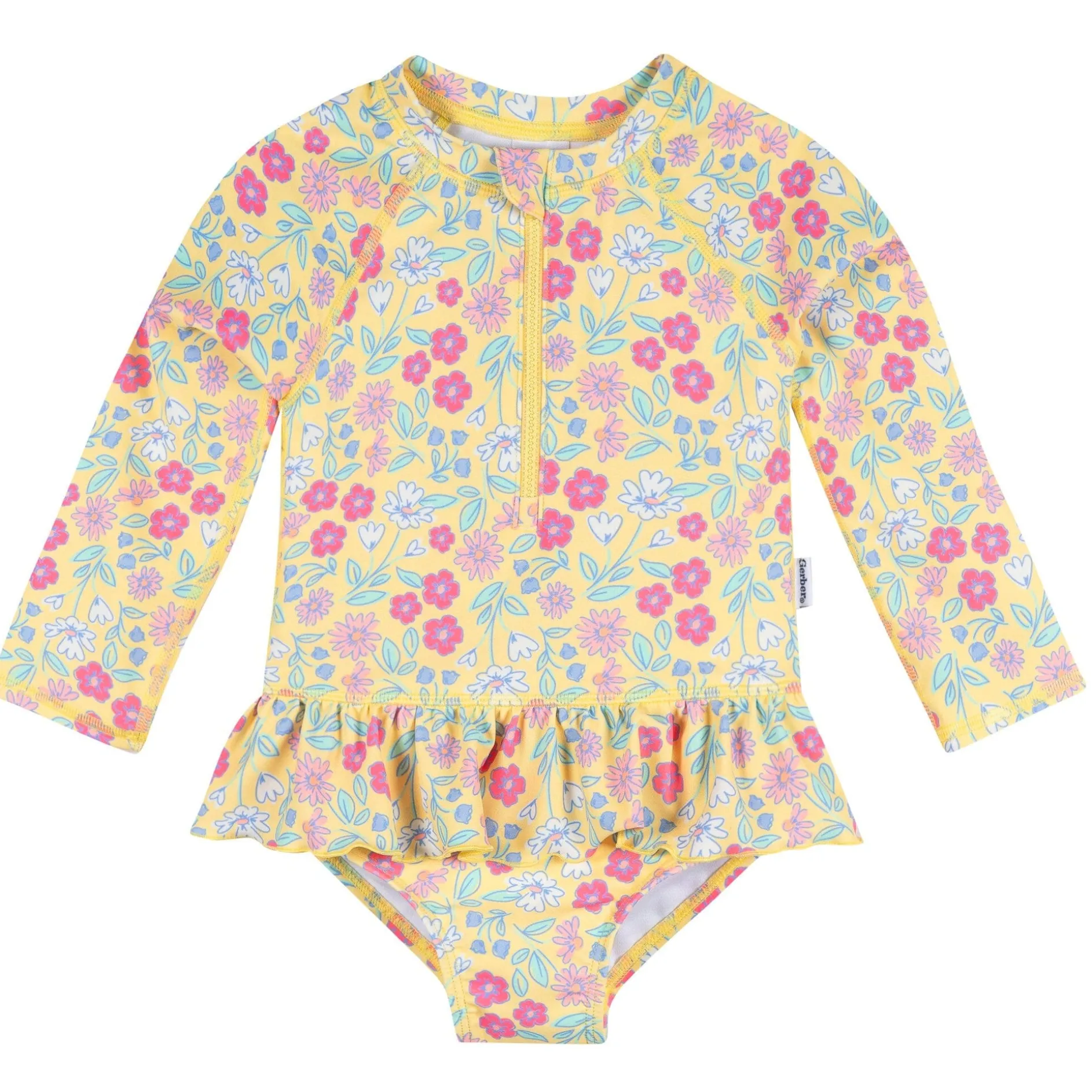 Infant & Toddler Girls UPF 50+ Floral Rash Guard Suit