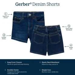 Infant & Toddler Neutral Dark Wash Denim Shorts