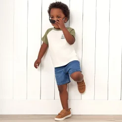 Infant & Toddler Neutral Light Wash Denim Shorts