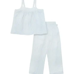 Mommy & Me Light Blue Stripe Top & Cropped Pants Bundle