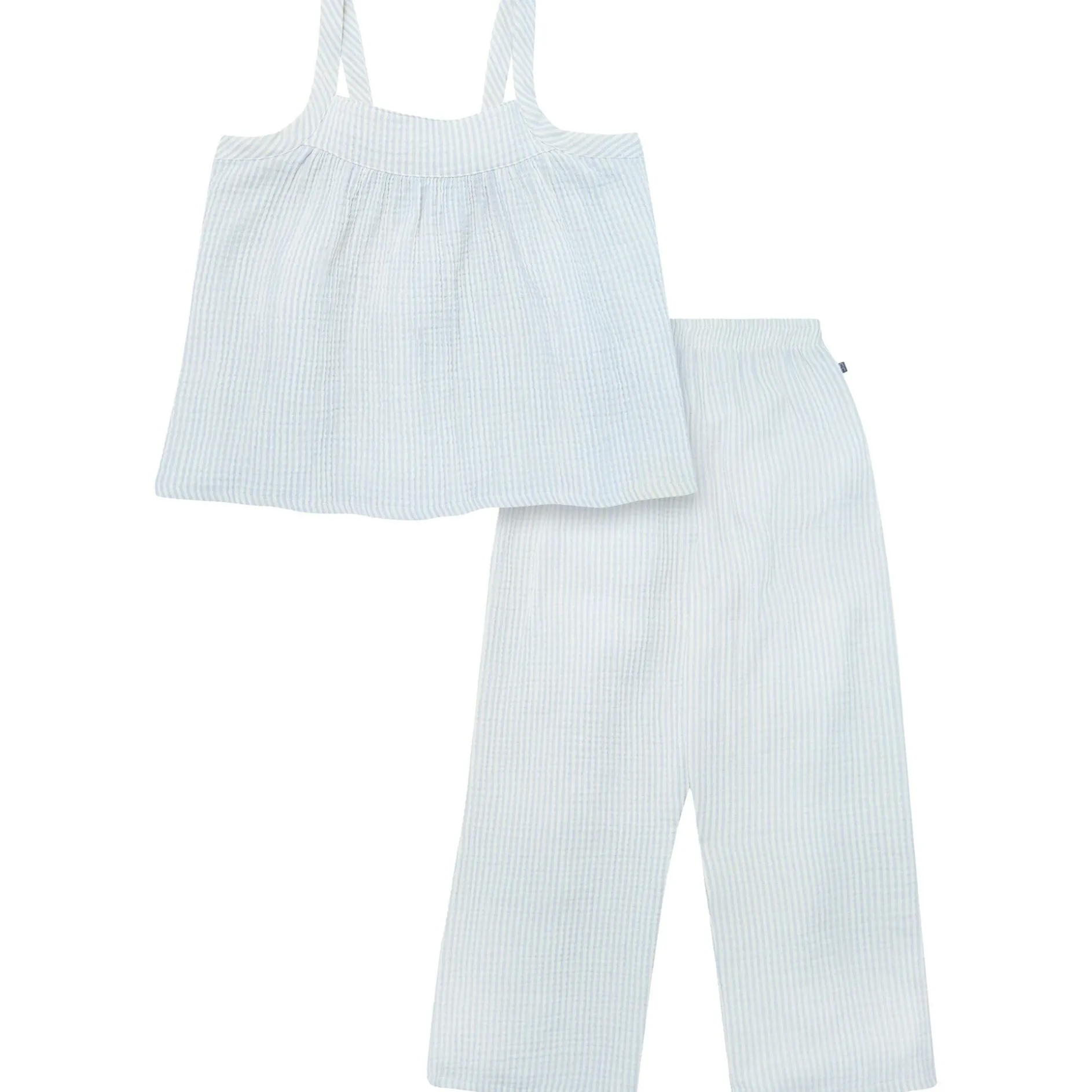 Mommy & Me Light Blue Stripe Top & Cropped Pants Bundle