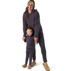 Mommy & Me 2-Piece Dark Grey Hooded Waffle Viscose Top & Legging Bundle
