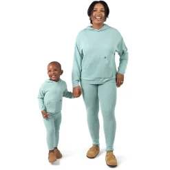 Mommy & Me 2-Piece Medium Sky Hooded Waffle Viscose Top & Legging Bundle