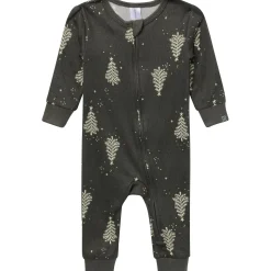 Neutral Green Christmas Tree Snug Fit Footless Pajamas