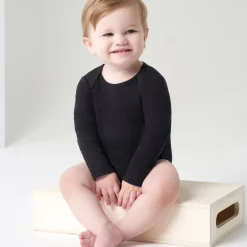 5-Pack Baby Black Premium Long Sleeve Onesies® Bodysuits