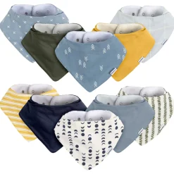 10-Pack Baby Boy Blue Arrows Jersey Bandana Bibs