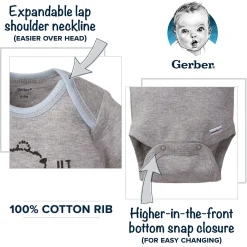 6-Pack Baby Boy Puppy Long Sleeve Onesies® Brand Bodysuits