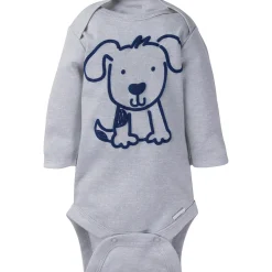 6-Pack Baby Boy Puppy Long Sleeve Onesies® Brand Bodysuits