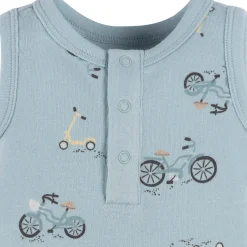 4-Pack Baby Boys Blue Bike Sleeveless Onesies® Bodysuits