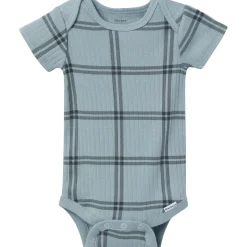 6-Pack Baby Boys Blue Plaid Bodysuits