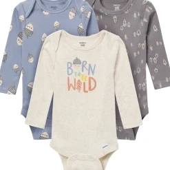 3-Pack Baby Boys Born To Be Wild Long Sleeve Onesies® Bodysuits
