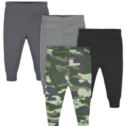 4-Pack Baby Boys Camo & Gray Active Pants