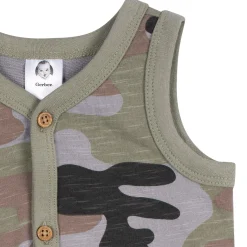 2-Pack Baby Boys Camo & Striped Short Leg Sleeveless Romper, 24M