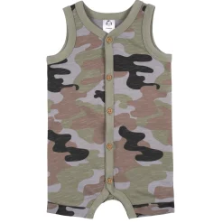 2-Pack Baby Boys Camo & Striped Short Leg Sleeveless Romper, 24M
