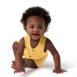 2-Pack Baby Boys Camo & Yellow Short Leg Sleeveless Romper, 0-3M