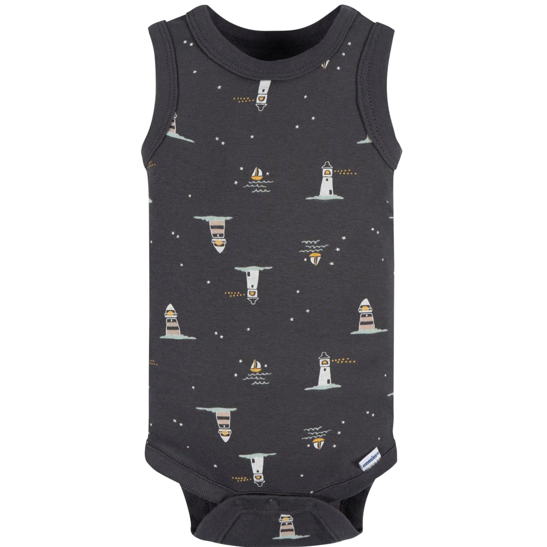 4-Pack Baby Boys Coastal Sleeveless Onesies® Bodysuits