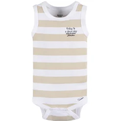 4-Pack Baby Boys Coastal Sleeveless Onesies® Bodysuits