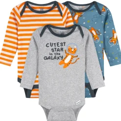 3-Pack Baby Boys Cutest Star Long Sleeve Onesies® Bodysuits