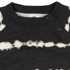 2-Pack Baby Boys Dark Gray Tie Dye & Blue Raglan Sleeve Romper