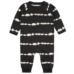 2-Pack Baby Boys Dark Gray Tie Dye & Blue Raglan Sleeve Romper