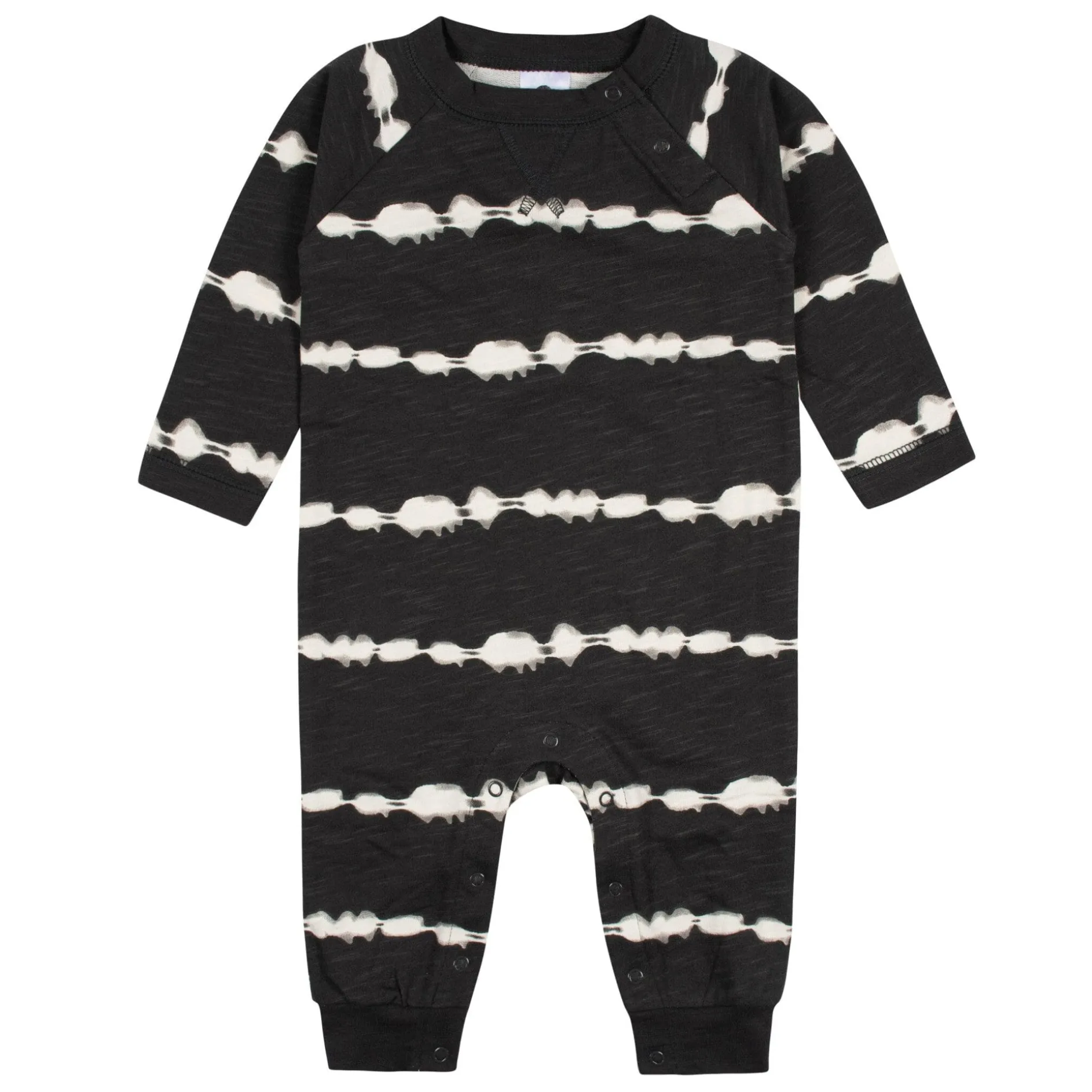2-Pack Baby Boys Dark Gray Tie Dye & Blue Raglan Sleeve Romper