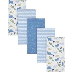 5-Pack Baby Boys Dinosaur Flannel Receiving Blankets