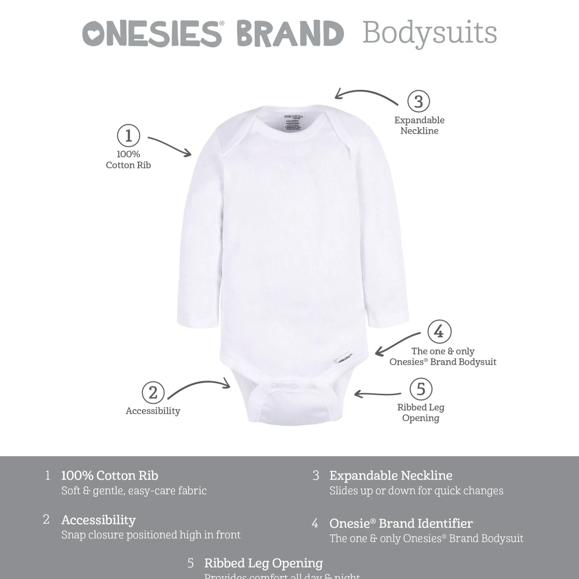 6-Pack Baby Boys Dinos Long Sleeve Onesies® Bodysuits