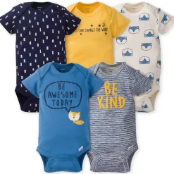 5-Pack Baby Boys Fox Short Sleeve Onesies® Bodysuits