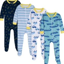 4-Pack Baby Boys Gators Snug Fit Footed Pajamas