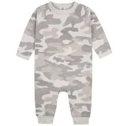 2-Pack Baby Boys Gray Camo & Yellow Raglan Sleeve Romper, 0-3M