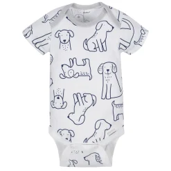 8-Pack Baby Boy Short Sleeve Puppy Onesies® Brand Bodysuits