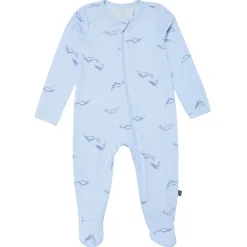 2-Pack Baby Boys Light Blue Whale Sleep 'N Plays With Mitten Cuffs