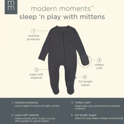 2-Pack Baby Boys Light Blue Whale Sleep 'N Plays With Mitten Cuffs