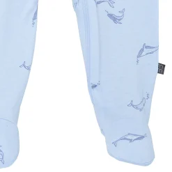 2-Pack Baby Boys Light Blue Whale Sleep 'N Plays With Mitten Cuffs