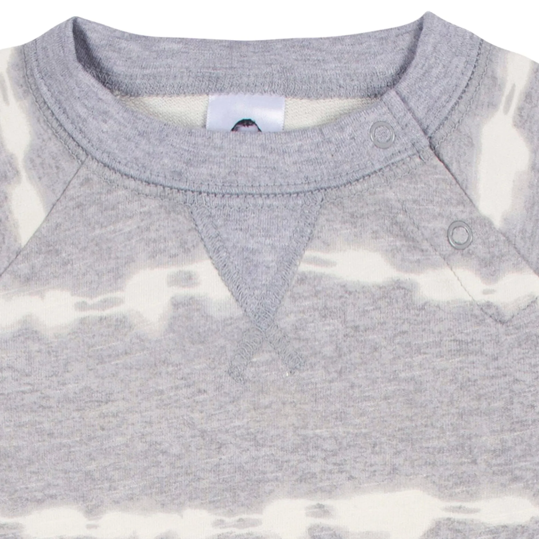 2-Pack Baby Boys Light Gray Tie Dye & Striped Raglan Sleeve Romper