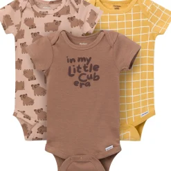 3-Pack Baby Boys Little Cub Short Sleeve Onesies® Bodysuits