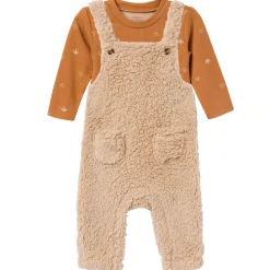 2-Pack Baby Boys Lt Tan Microplush Overall