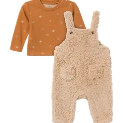 2-Pack Baby Boys Lt Tan Microplush Overall