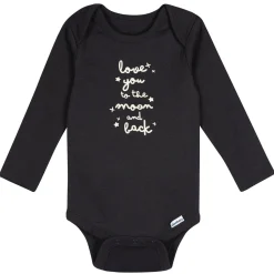 5-Pack Baby Boys Moons Long Sleeve Bodysuits