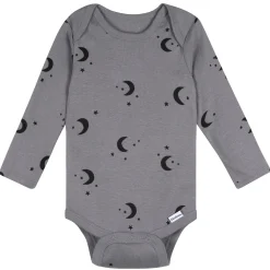 5-Pack Baby Boys Moons Long Sleeve Bodysuits